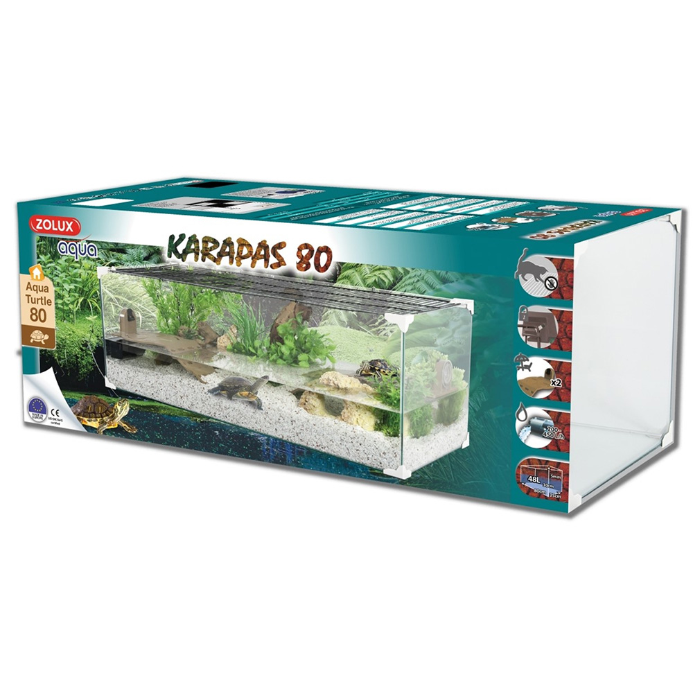 Zolux Karapas Aqua Pro 80 - akwaterrarium dla żółwia wodnego 80x35x25cm, czarne.jpg